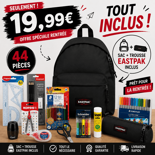 Pack Fournitures Scolaires + Sac & Trousse Eastpak - CitySportLand