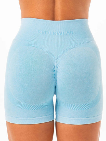 STONEWASH SCRUNCH SEAMLESS SHORTS AZURE (PACK DE 3) - SportVentePrivee