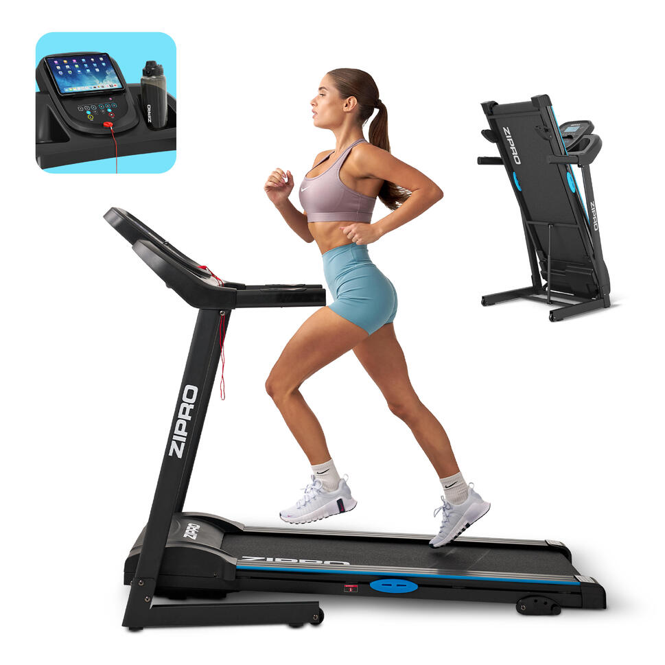 Tapis de course pliant Zipro Tekno 120 x 40 cm, 14 km/h, enceintes MP3, LCD - SportVentePrivee